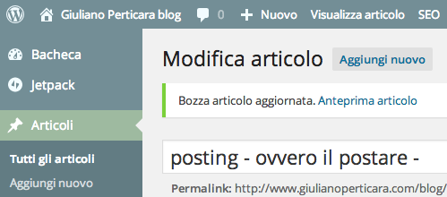 posting - ovvero il postare - Giuliano Perticara blog