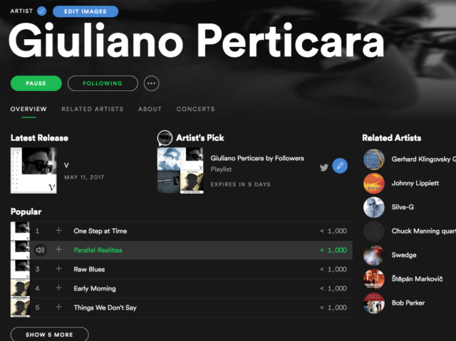 Giuliano Perticara sceglie Spotify - Giuliano Perticara blog